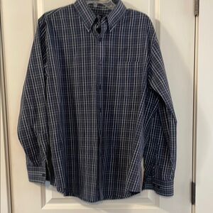 Dockers Casual Blue Plaid Button Down Shirt